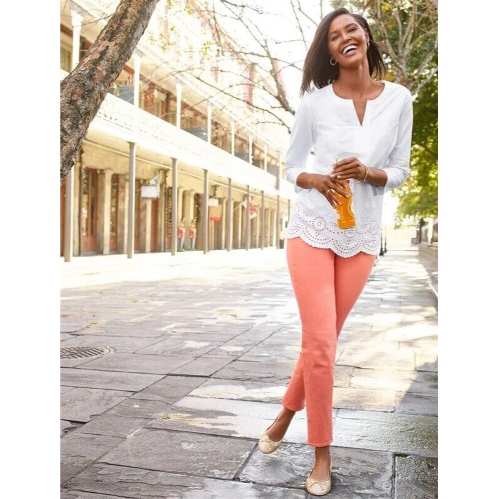 NWOT Talbot 18 SLIM ANKLE JEANS Melon Orange 114921